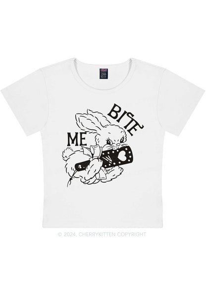 Bite Me Bunny Y2K Baby Tee Cherrykitten