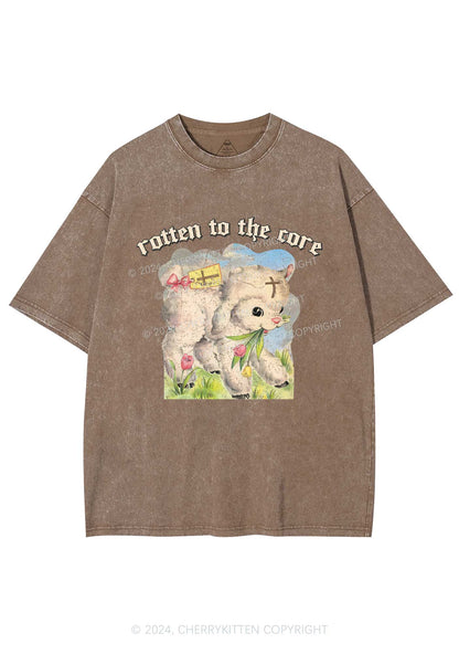 Rotten To The Core Y2K Washed Tee Cherrykitten