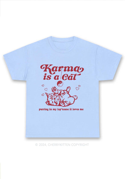 Karma Is a Cat Y2K Chunky Shirt Cherrykitten