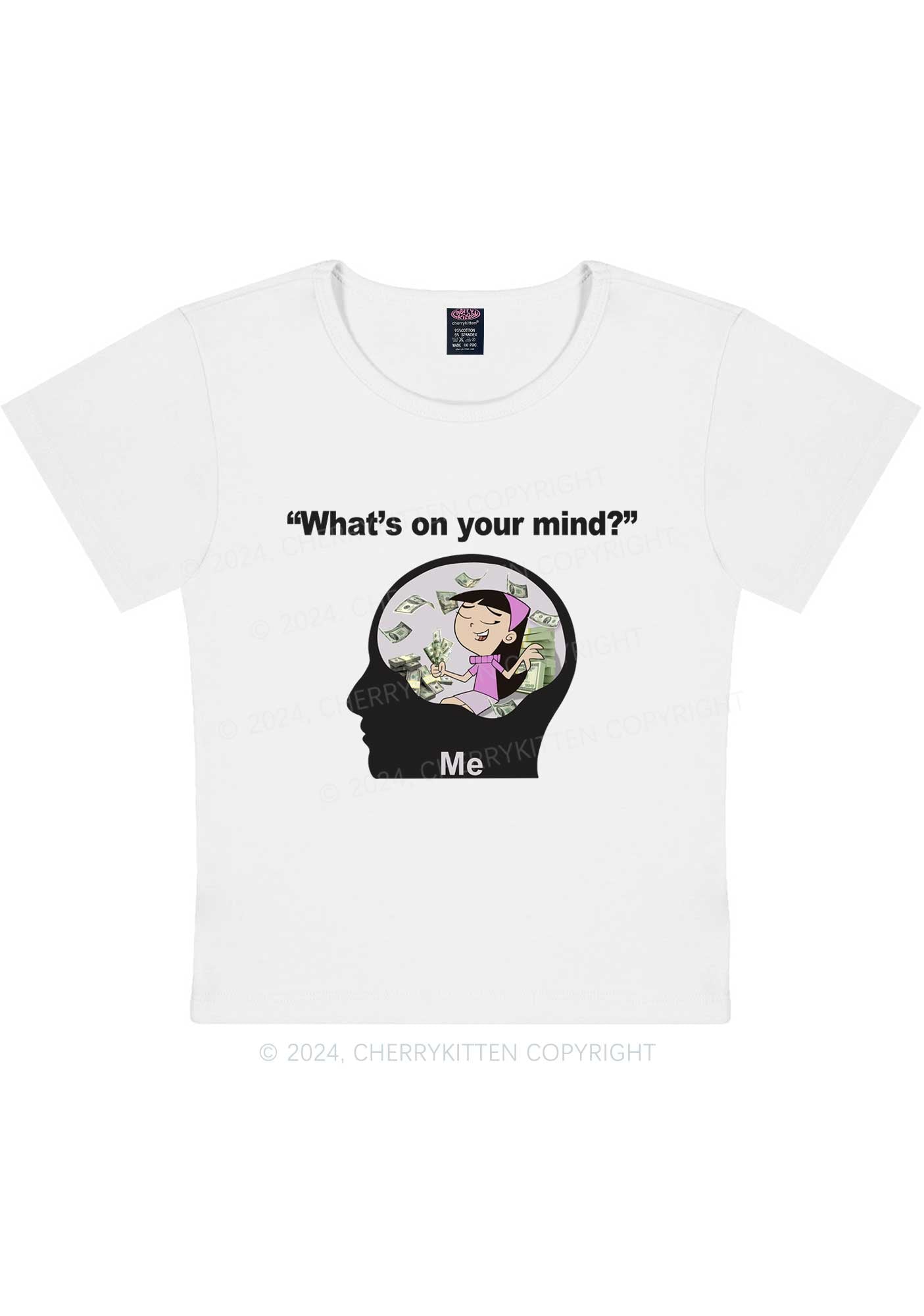 Curvy What's On Your Mind Y2K Baby Tee Cherrykitten