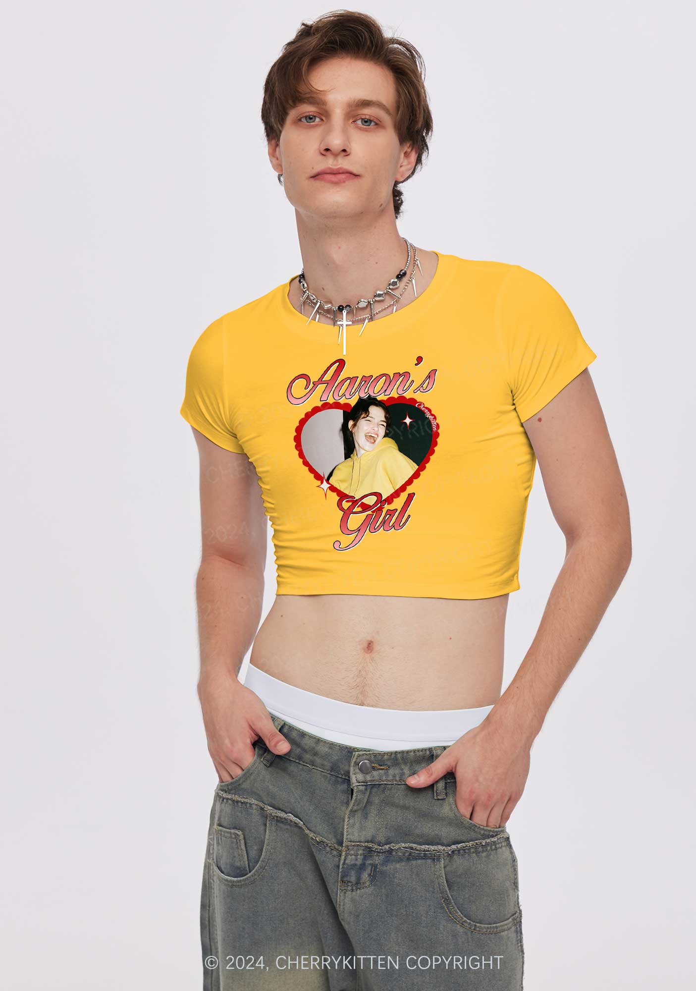 Custom Aarons Girl Y2K Valentine's Day Baby Tee Cherrykitten