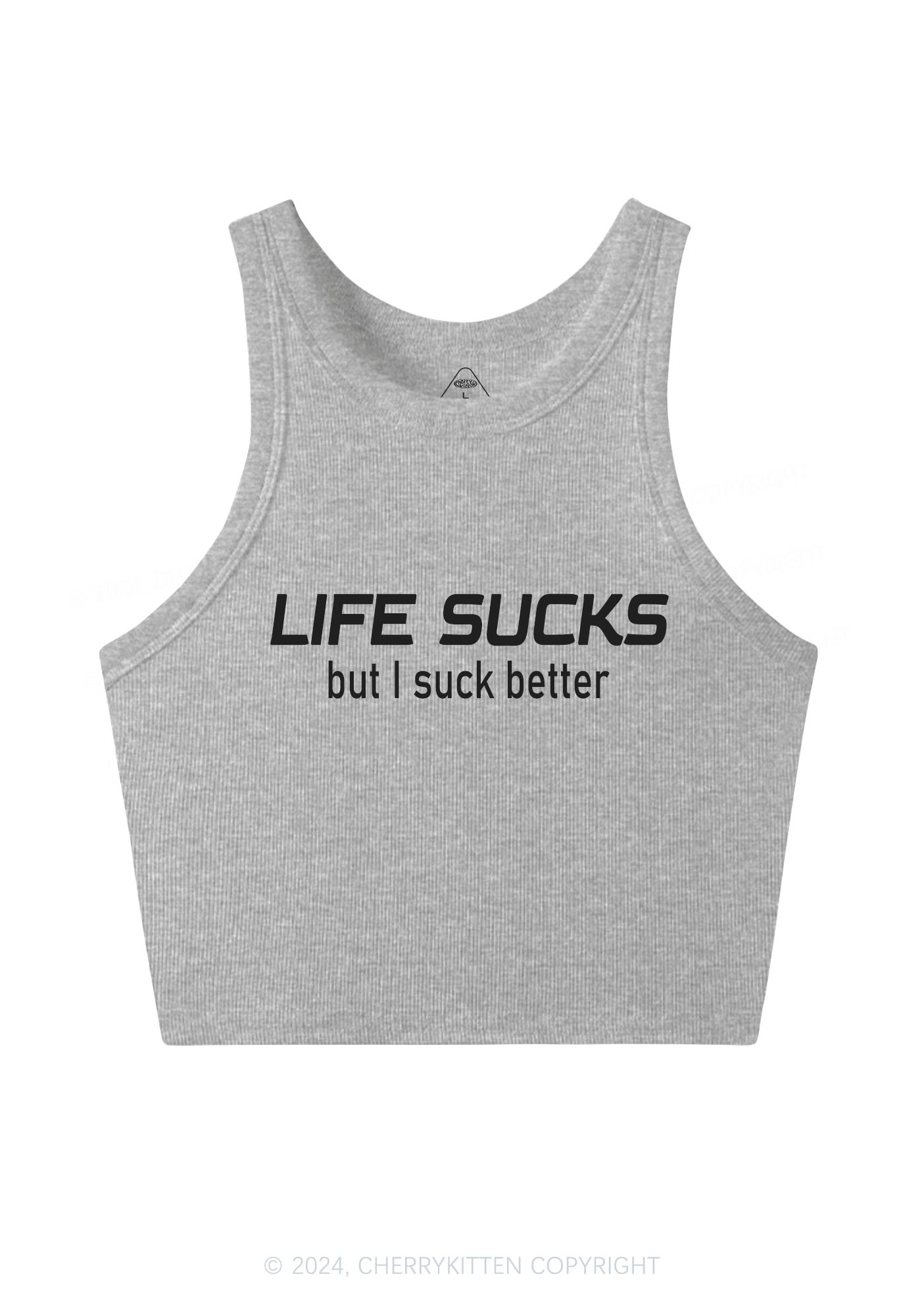 Life Sucks Y2K Crop Tank Top Cherrykitten