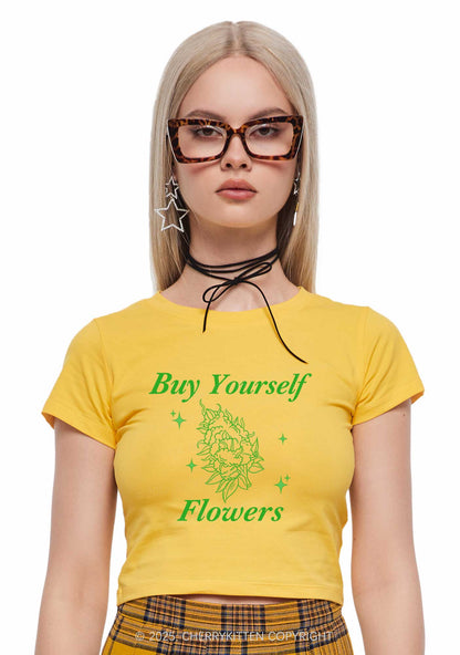 Buy Yourself Flowers Y2K Baby Tee Cherrykitten