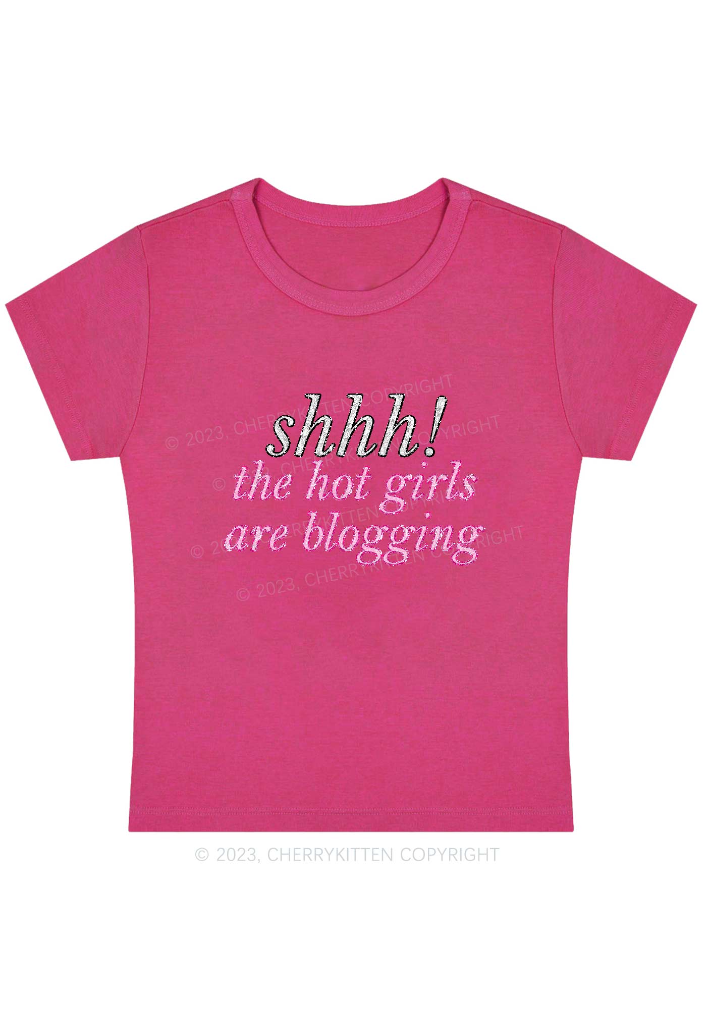 Curvy The Hot Girls Are Blogging Baby Tee Cherrykitten