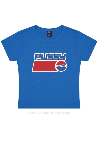 Red Blue Puxxy Y2K Baby Tee Cherrykitten