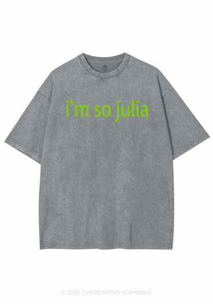 I'm So Julia Y2K Shirts Washed Tee Cherrykitten