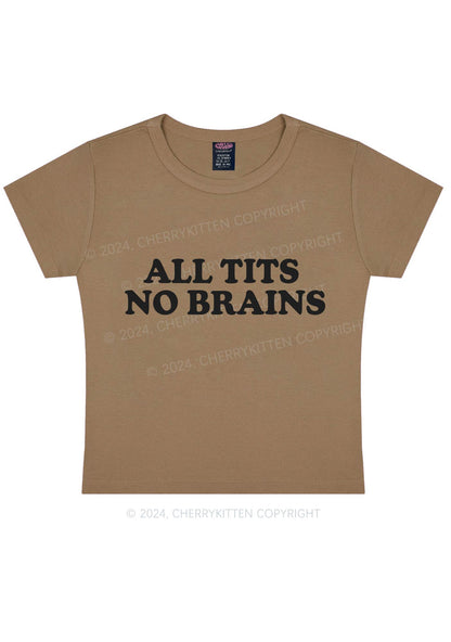 All Txts No Brains Y2K Baby Tee Cherrykitten