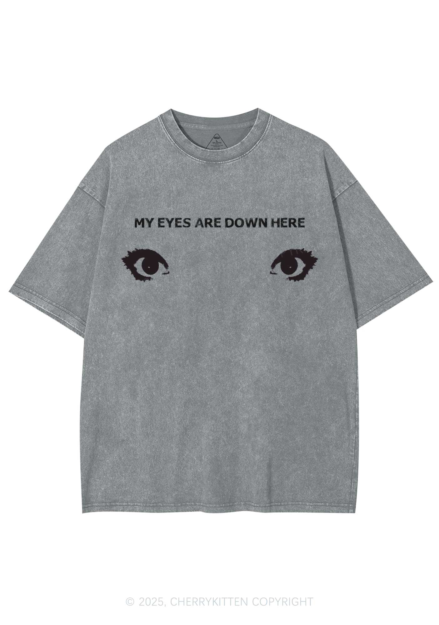 My Eyes Are Down Here Y2K Washed Tee Cherrykitten