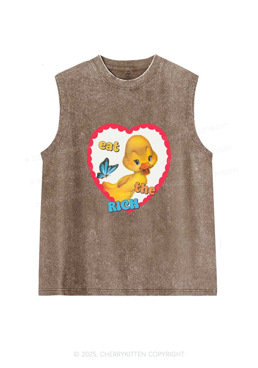 Eat The Rich Duck Y2K Washed Tank Cherrykitten