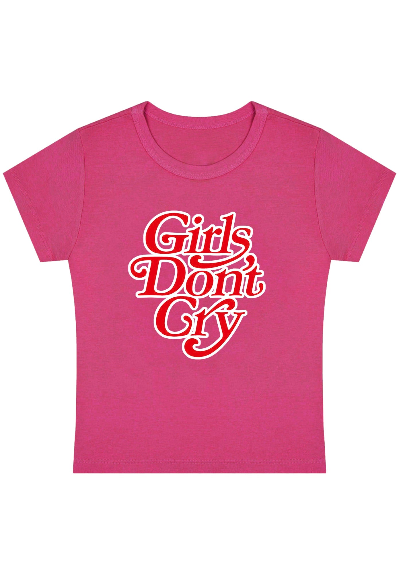 Cherrykitten Girls Don't Cry Y2K Baby Tee for Sale