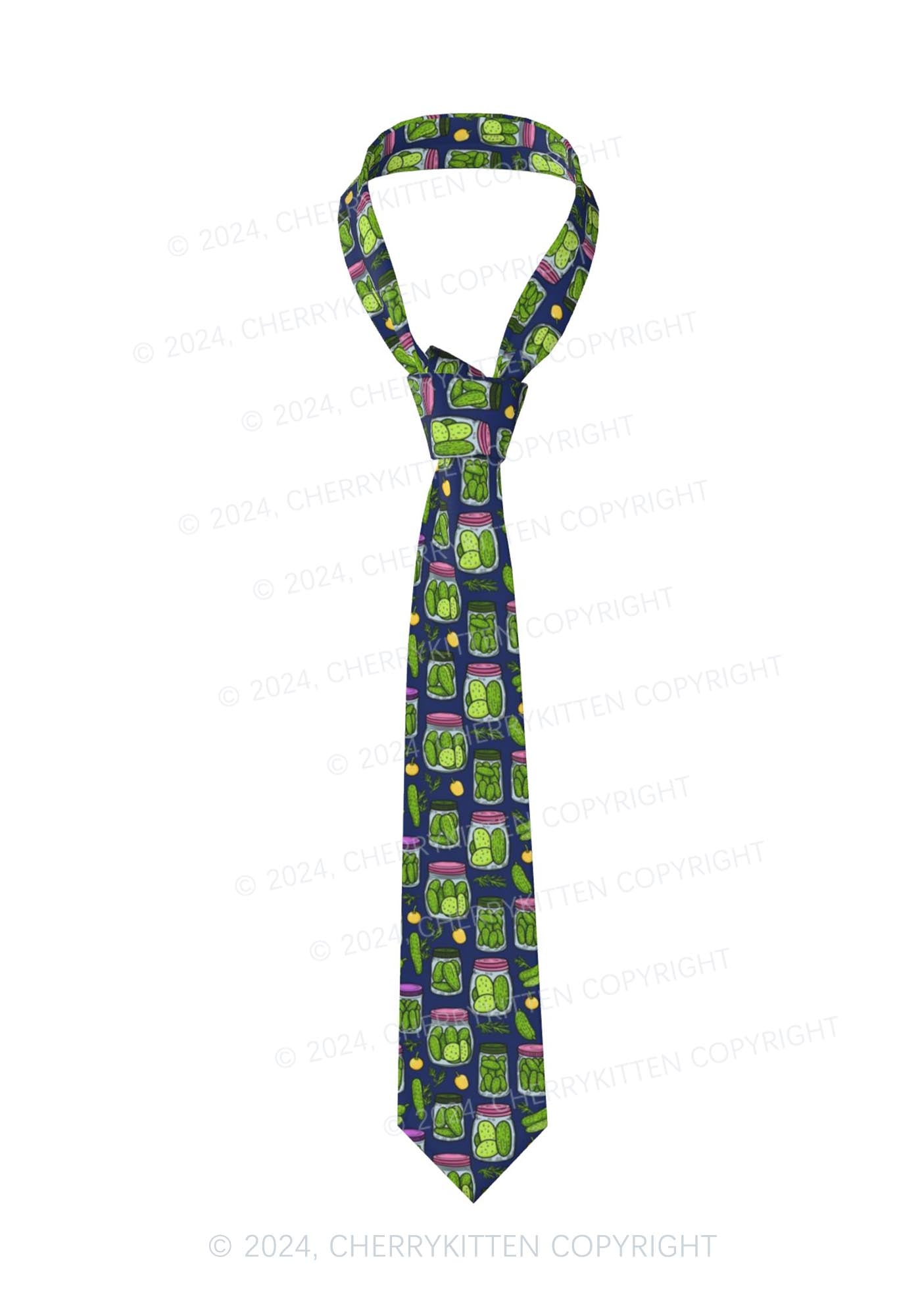 Blue Canned Pickles Y2K Necktie Cherrykitten