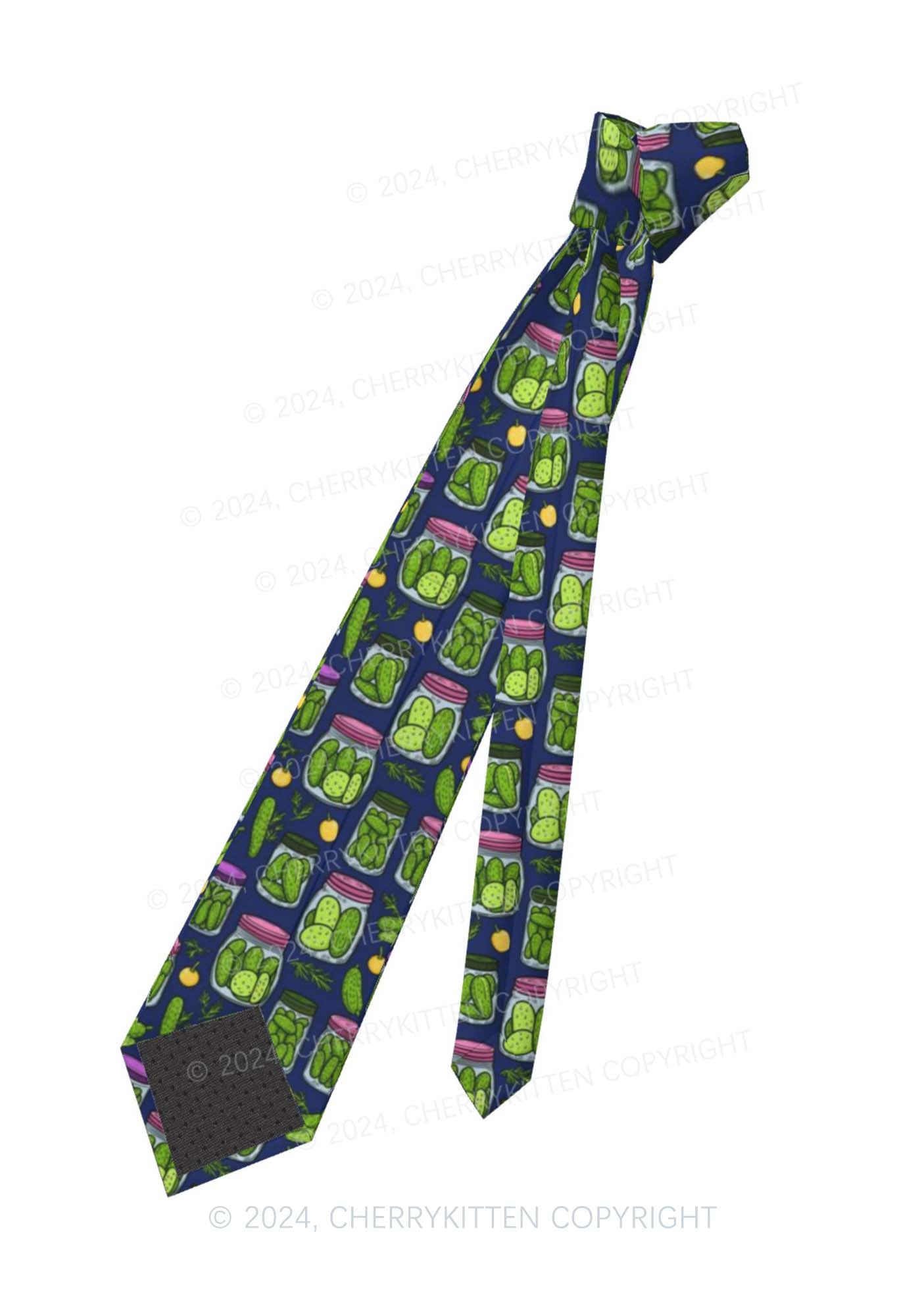 Blue Canned Pickles Y2K Necktie Cherrykitten