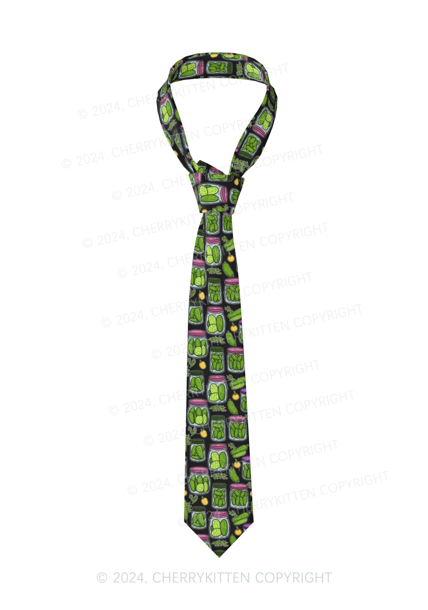 Black Canned Pickles Y2K Necktie Cherrykitten