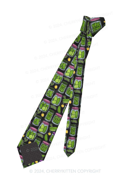 Black Canned Pickles Y2K Necktie Cherrykitten