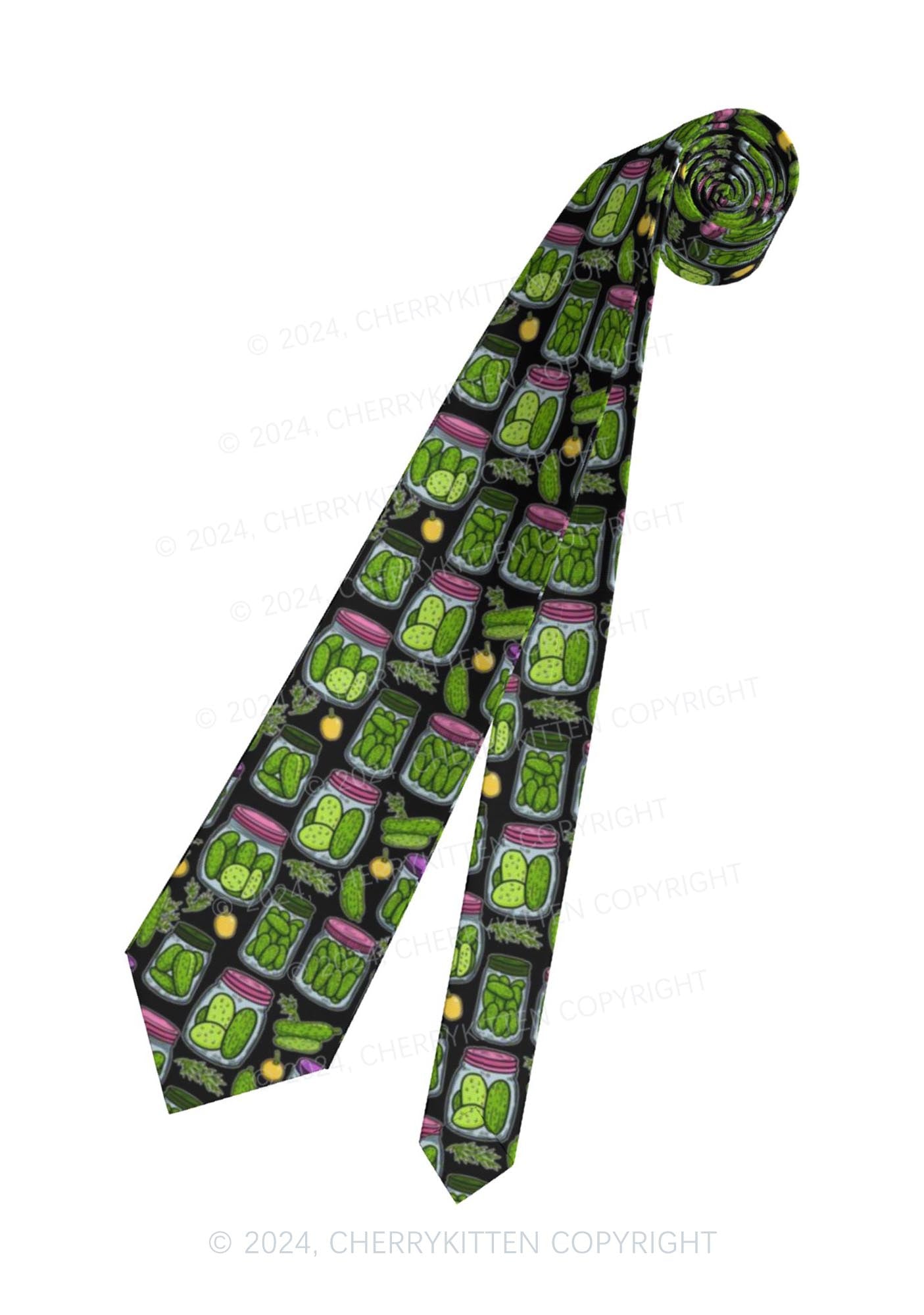 Black Canned Pickles Y2K Necktie Cherrykitten