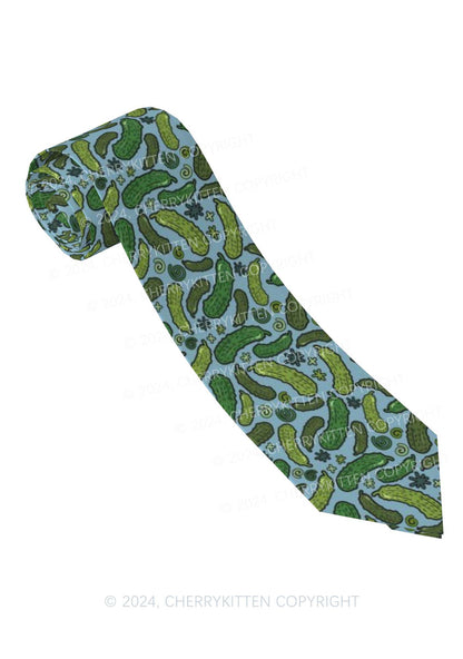 Light Green Cucumbers Y2K Necktie Cherrykitten