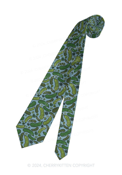 Light Green Cucumbers Y2K Necktie Cherrykitten