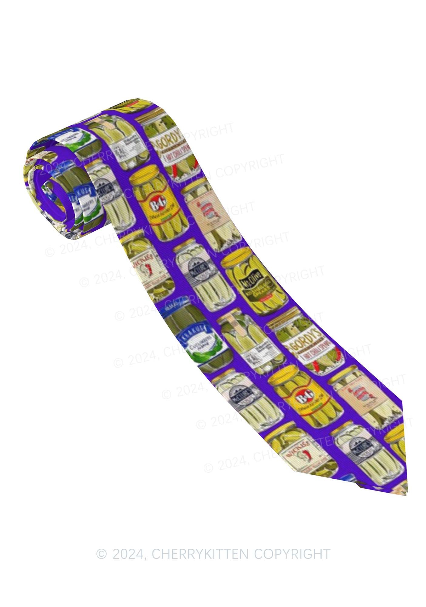 Purple Pickles Y2K Necktie Cherrykitten