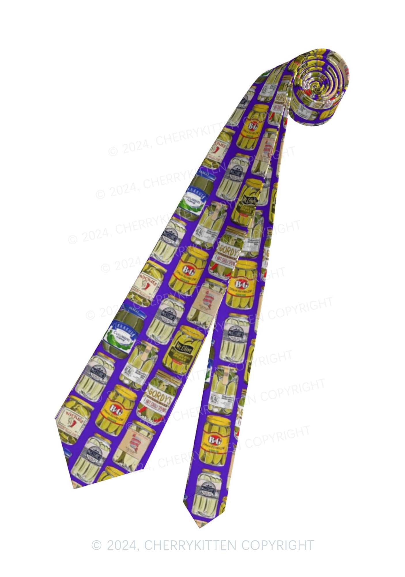 Purple Pickles Y2K Necktie Cherrykitten