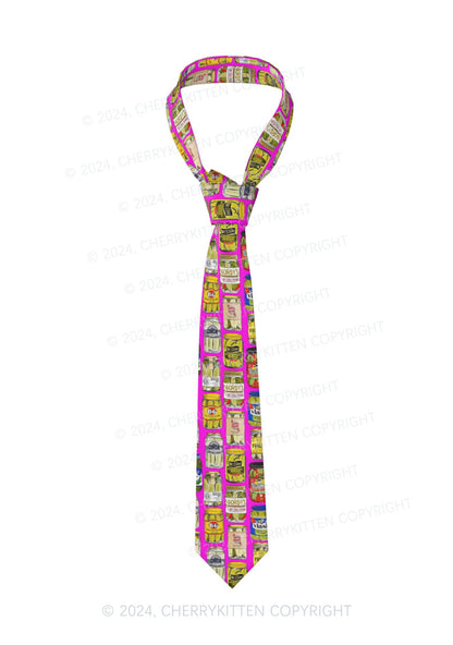 Hot Pink Pickles Y2K Necktie Cherrykitten