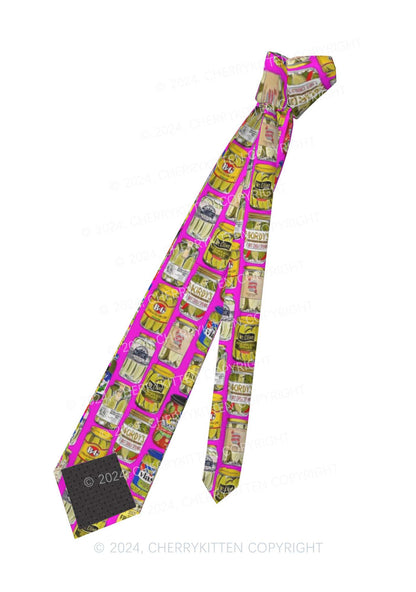 Hot Pink Pickles Y2K Necktie Cherrykitten