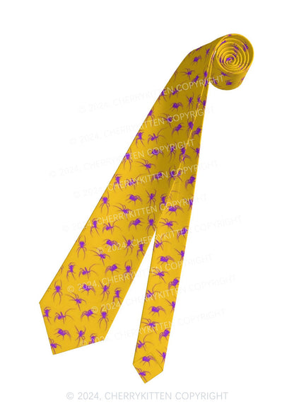 Yellow Spider Y2K Necktie Cherrykitten