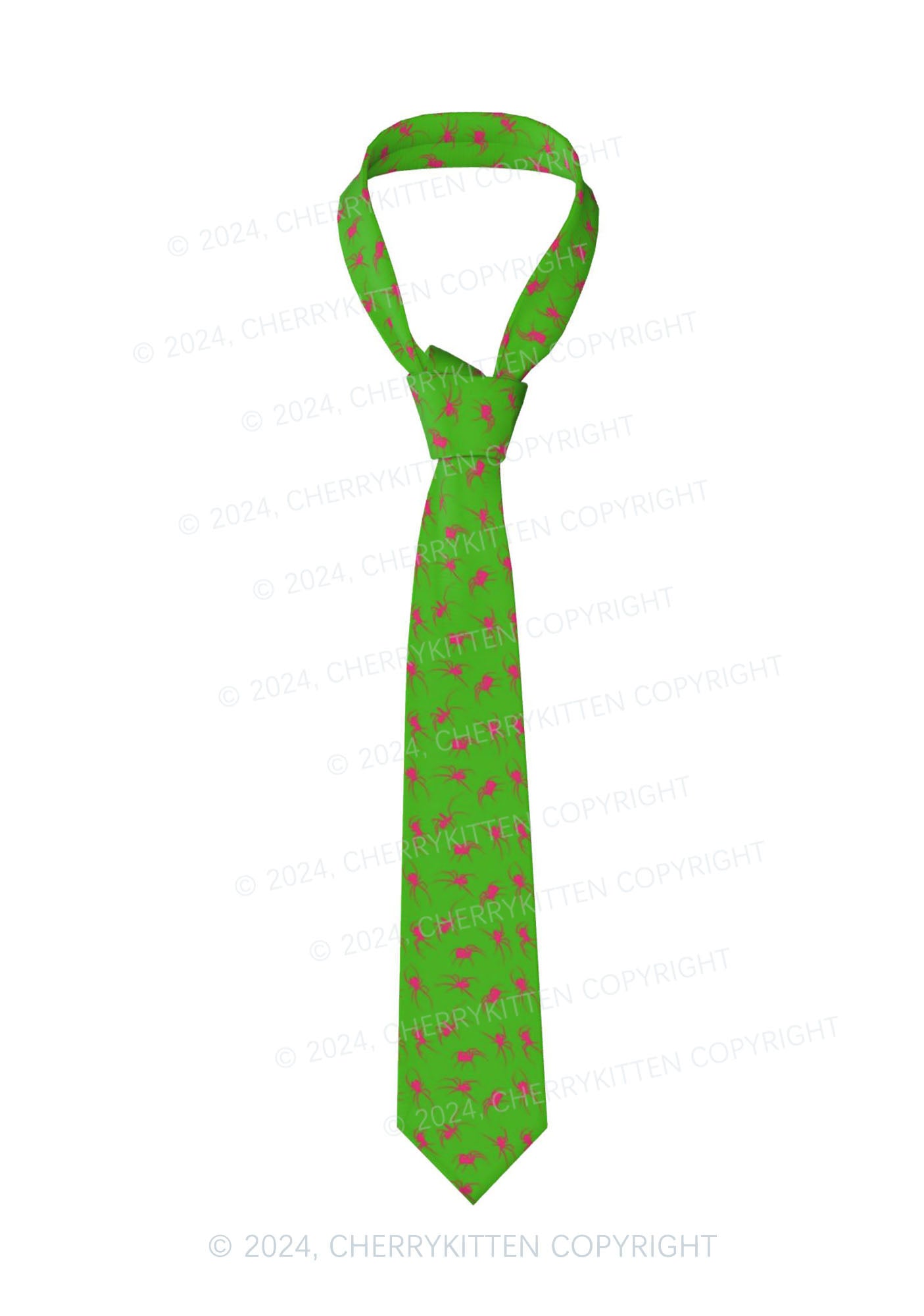 Green Spider Y2K Necktie Cherrykitten