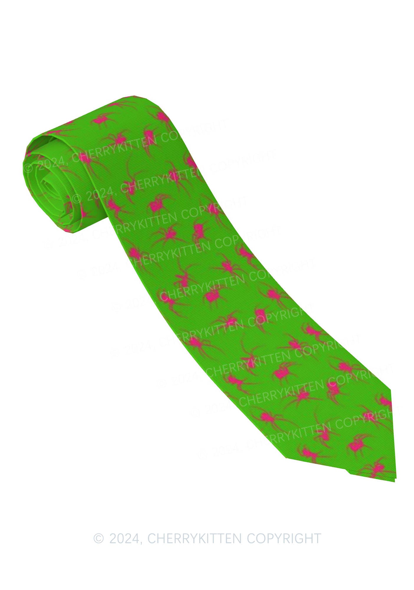 Green Spider Y2K Necktie Cherrykitten