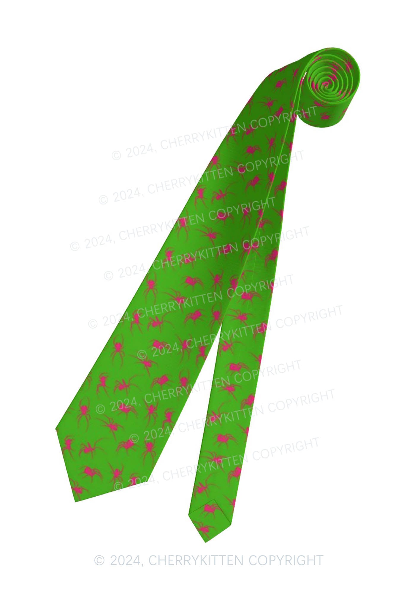 Green Spider Y2K Necktie Cherrykitten