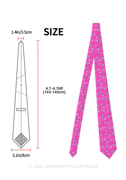 Hot Pink Spider Y2K Necktie Cherrykitten