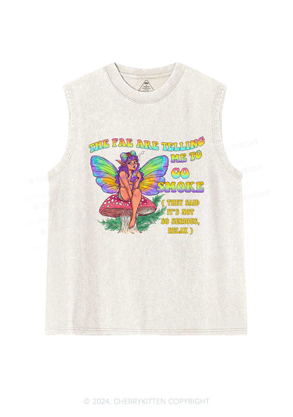 The Fae Smoke Y2K Washed Tank Cherrykitten