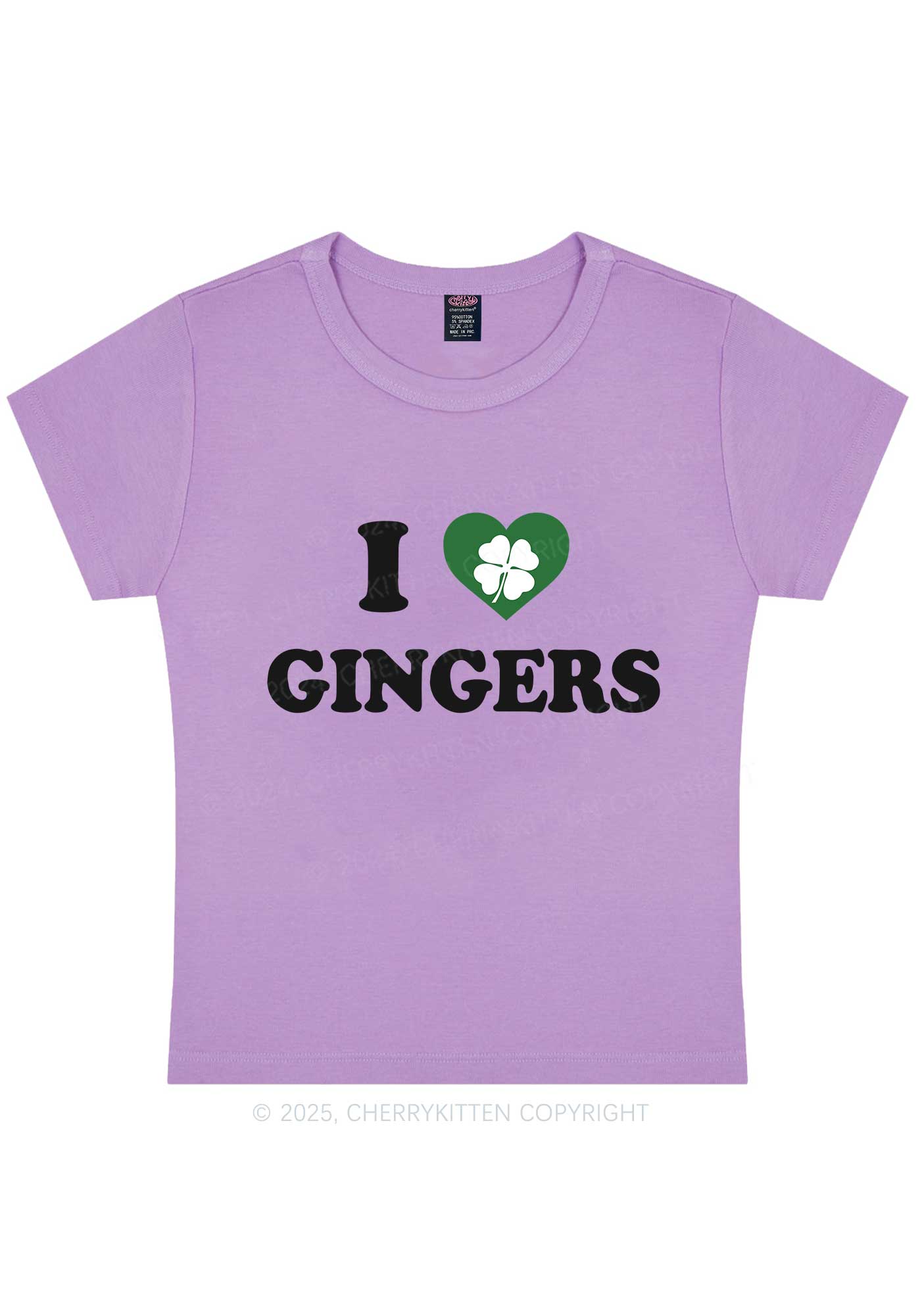 I Love Gingers St Patricks Y2K Baby Tee Cherrykitten