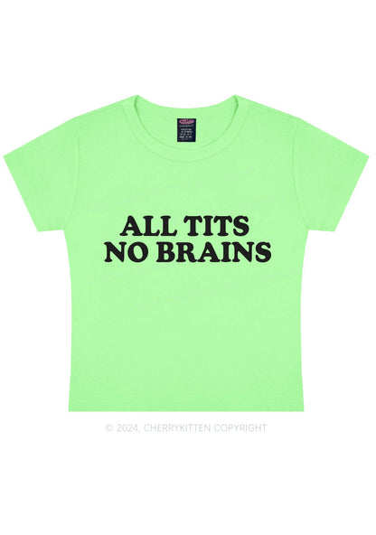 All Txts No Brains Y2K Baby Tee Cherrykitten