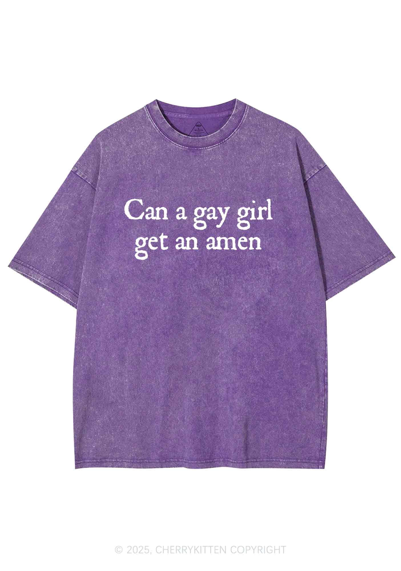 Gay Girl Get Amen Y2K Washed Tee Cherrykitten