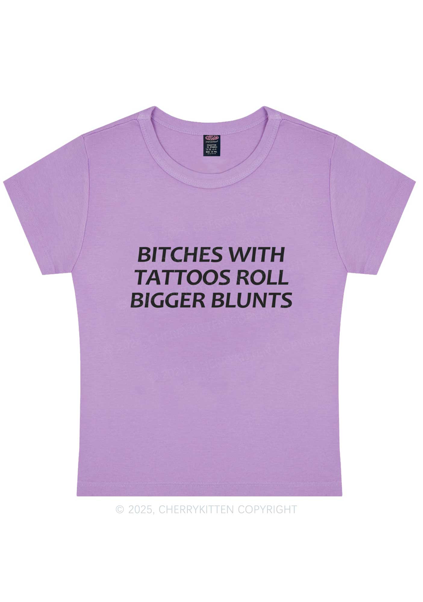 Bxxches Roll Bigger Blunts Y2K Baby Tee Cherrykitten