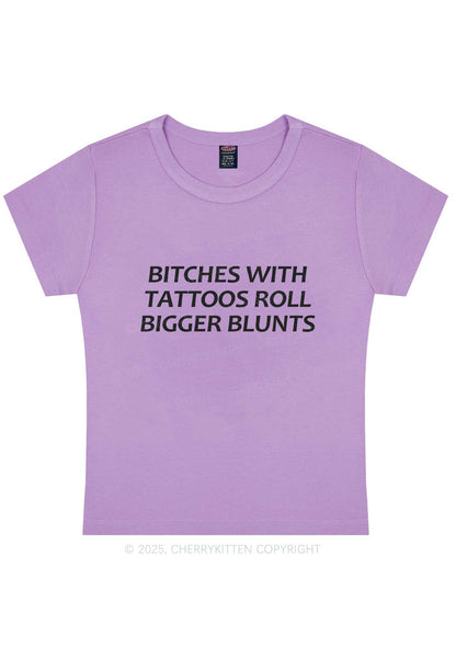 Bxxches Roll Bigger Blunts Y2K Baby Tee Cherrykitten