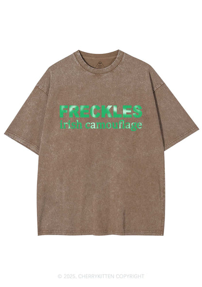 Freckles Irish Camouflage St Patricks Y2K Washed Tee Cherrykitten