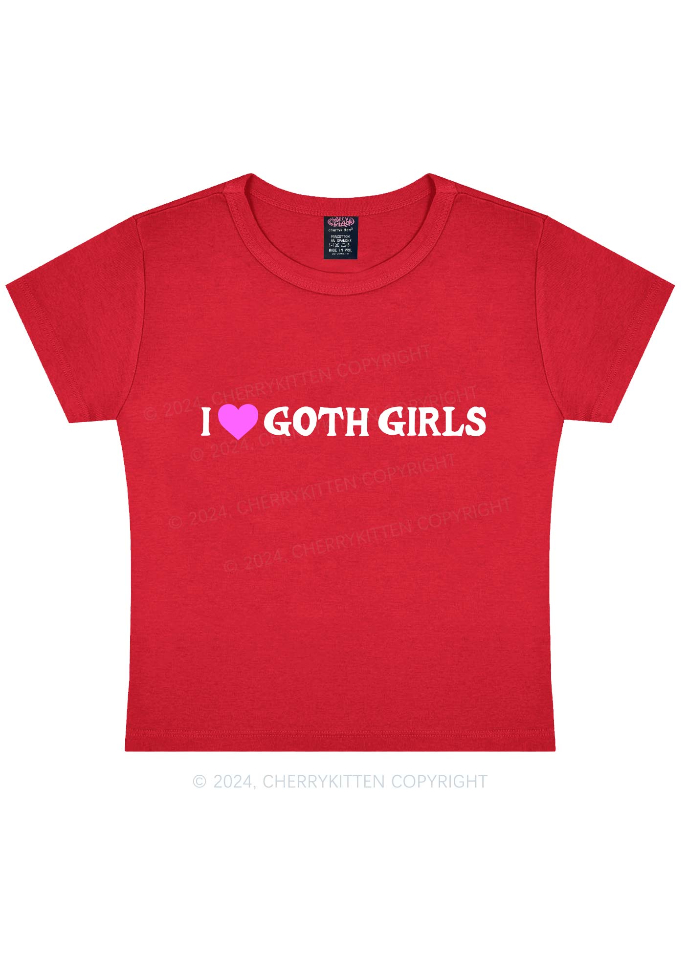 I Love Goth Girls Y2K Baby Tee Cherrykitten