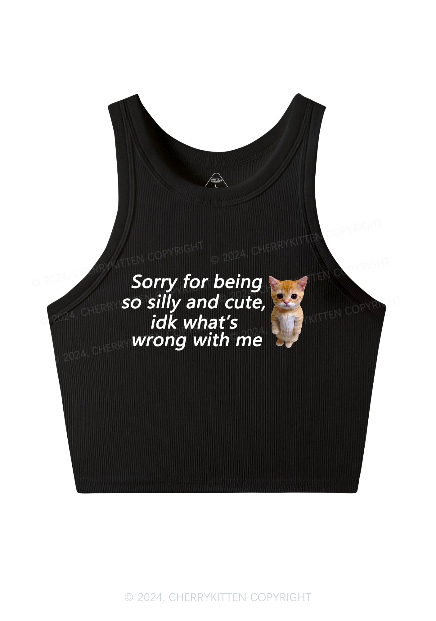 Sorry For Being Silly Y2K Crop Tank Top Cherrykitten