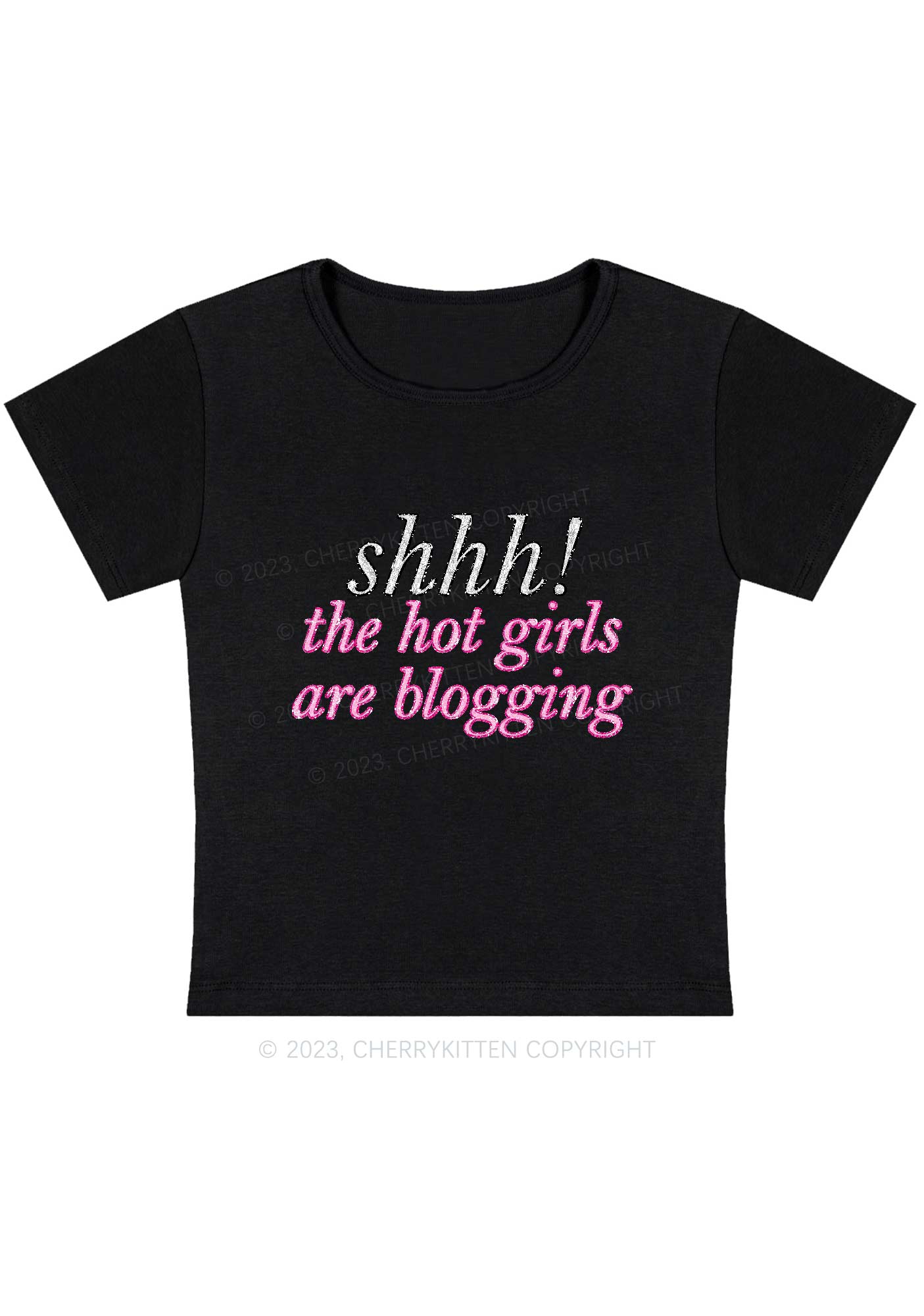 Curvy The Hot Girls Are Blogging Baby Tee Cherrykitten