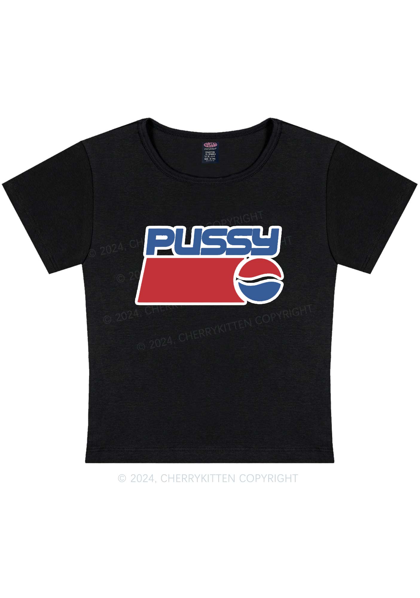 Red Blue Puxxy Y2K Baby Tee Cherrykitten