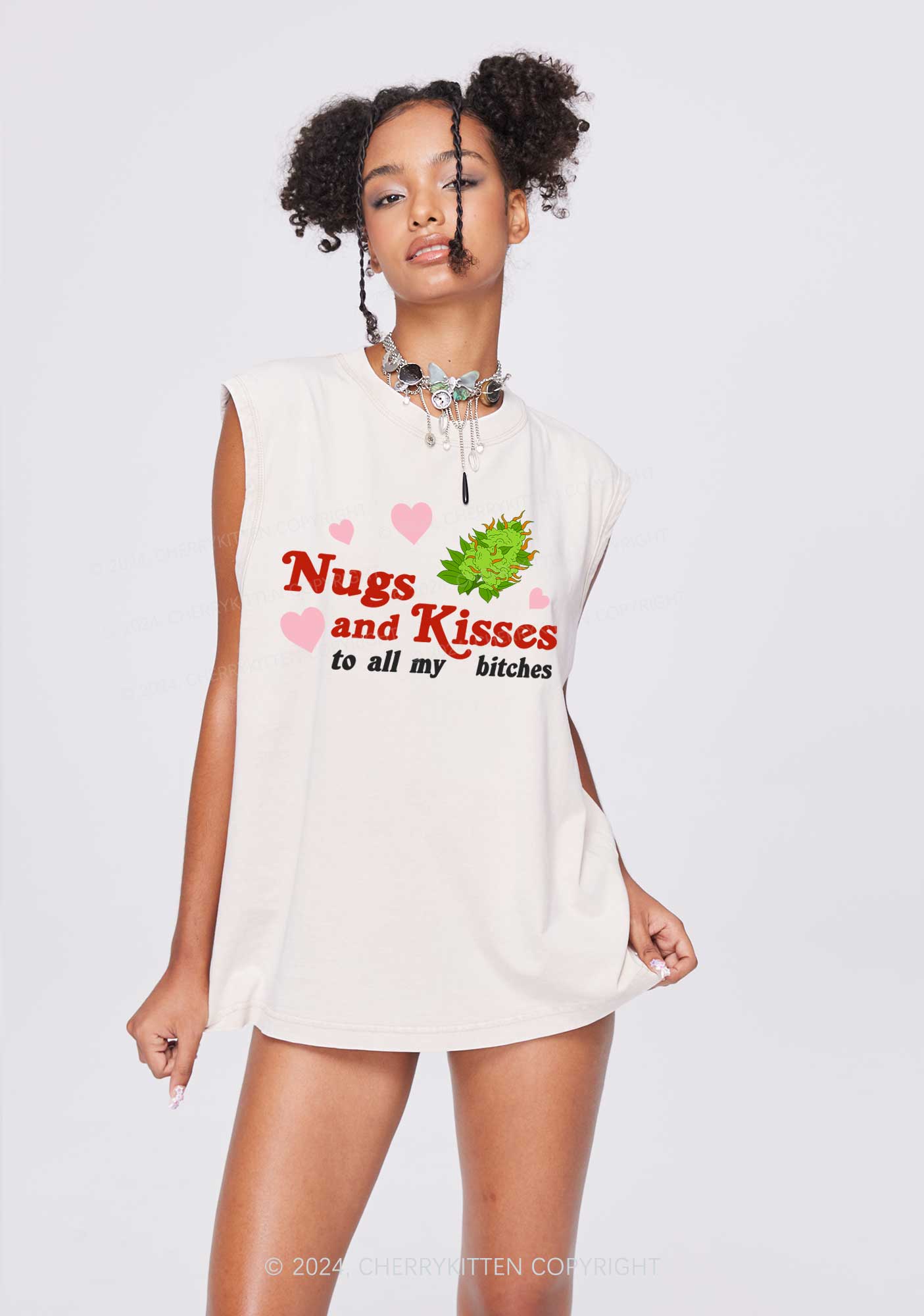 Nxgs And Kisses Y2K Washed Tank Cherrykitten