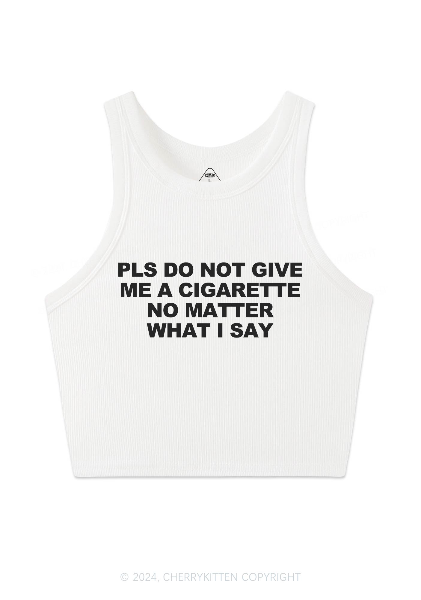 Don't Give Me Cigarette Y2K Crop Tank Top Cherrykitten