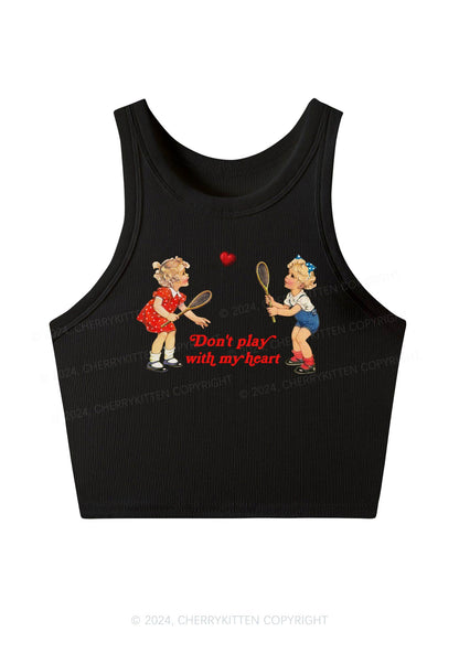 Don't Play With My Heart Y2K Crop Tank Top Cherrykitten