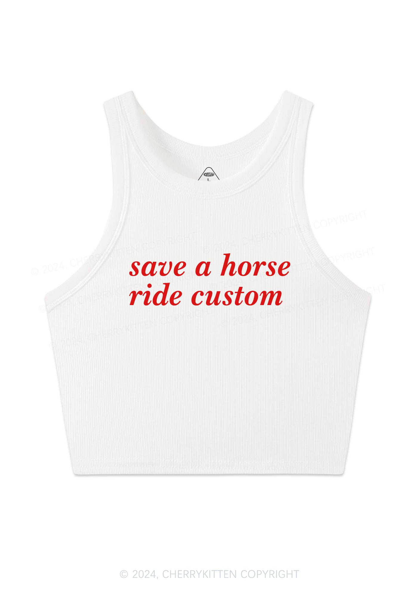 Save Horse Ride Custom Y2K Crop Tank Top Cherrykitten