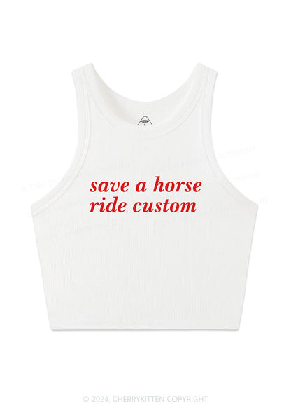 Save Horse Ride Custom Y2K Crop Tank Top Cherrykitten