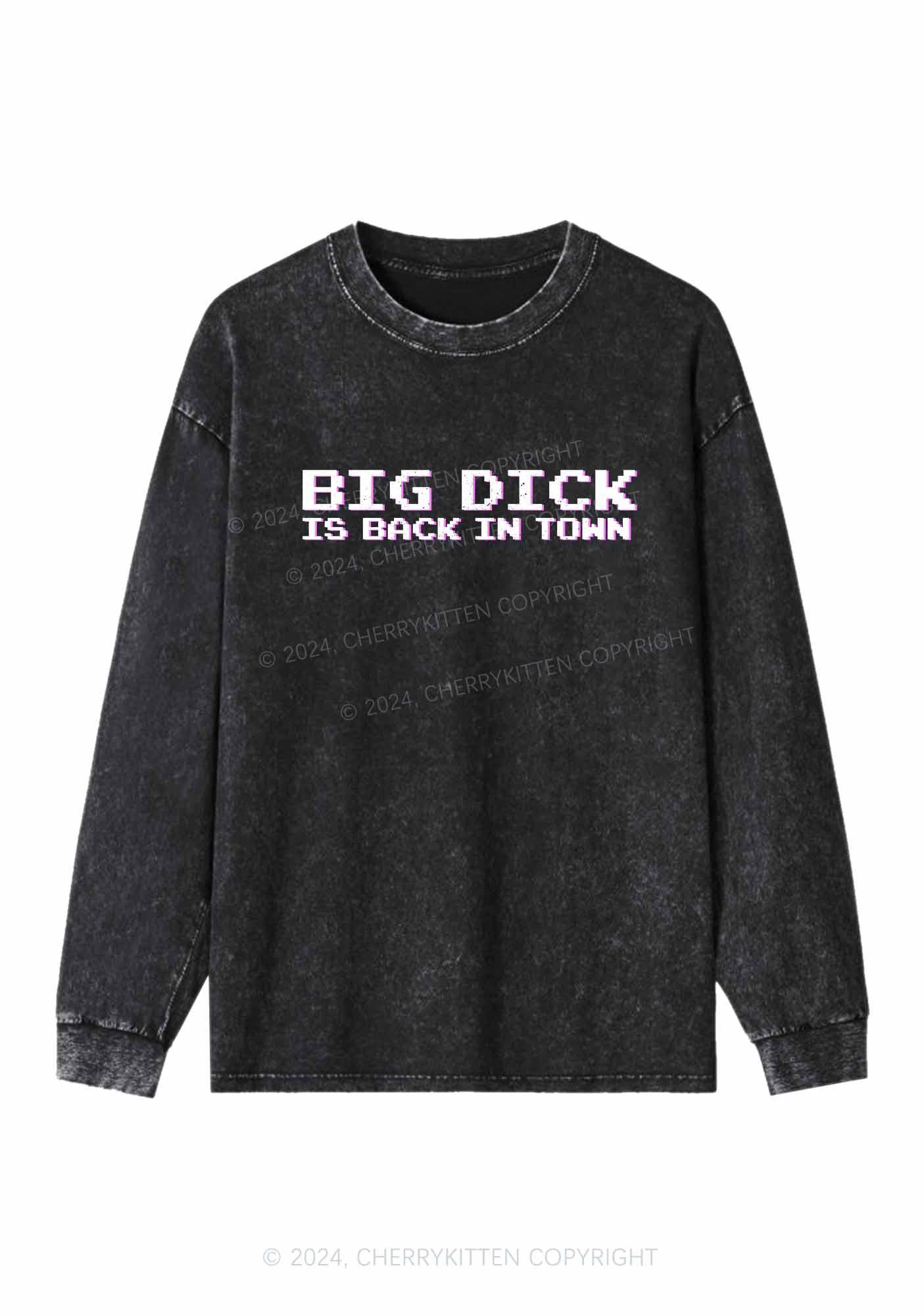 Big Is Back In Town Y2K Washed Long Sleeves Cherrykitten