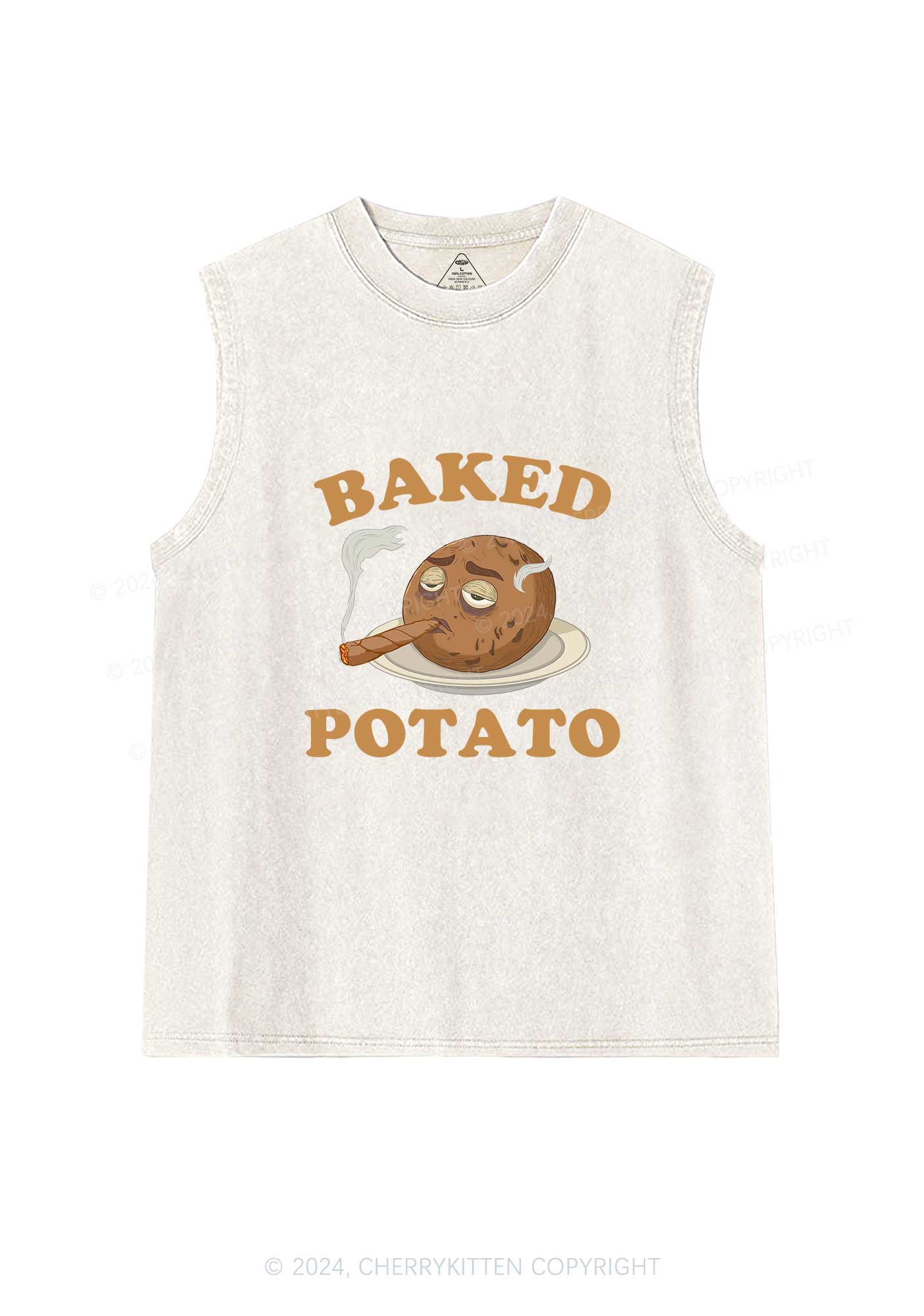 Baked Potato Y2K Washed Tank Cherrykitten