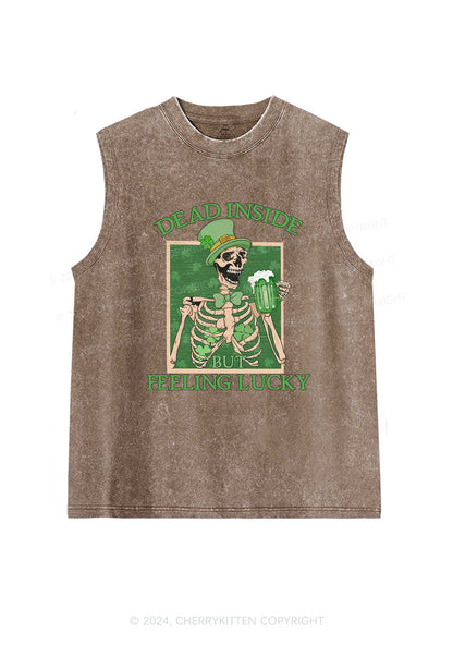 Feeling Lucky St Patricks Y2K Washed Tank Cherrykitten