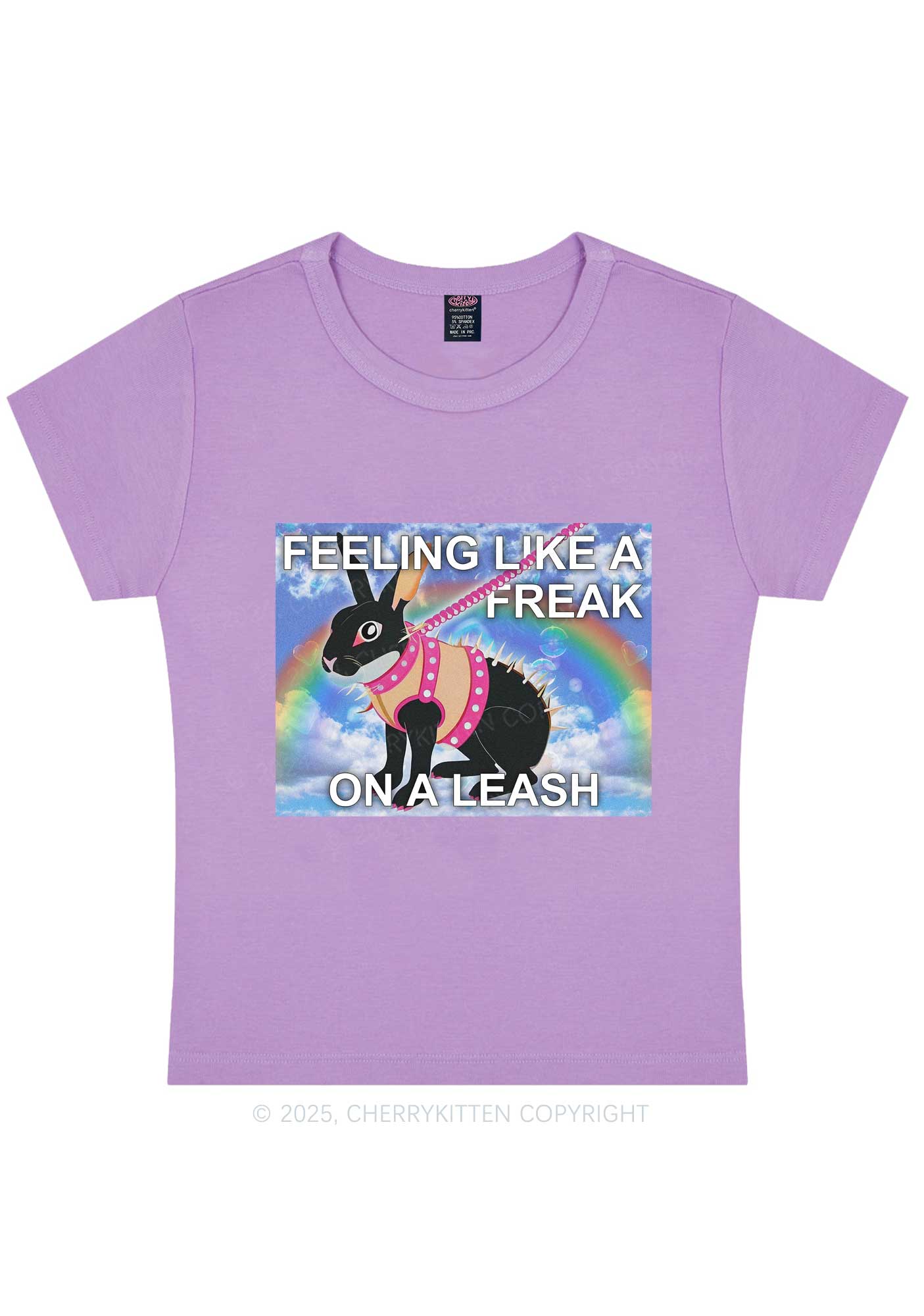 Freak On A Leash Y2K Baby Tee Cherrykitten